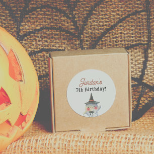 Spooktacular Halloween Birthday Favour Classic Round Sticker
