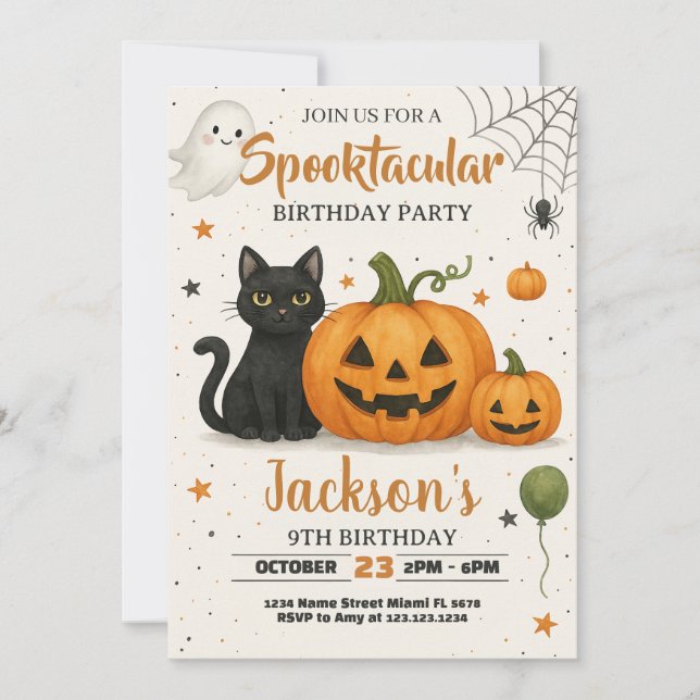Spooktacular Halloween Birthday Invitation (Front)
