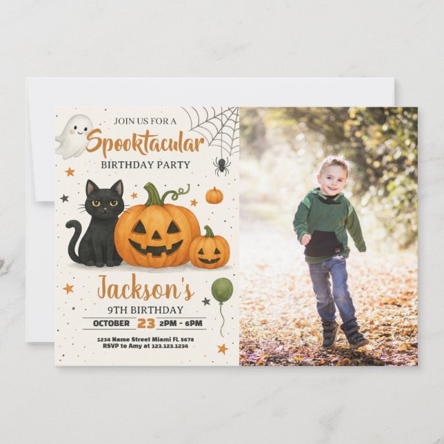 Spooktacular Halloween Birthday Invitation (Front)