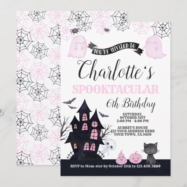 Spooktacular Halloween Birthday Invitation (Front/Back)