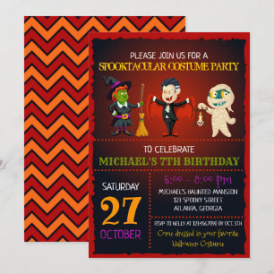 Spooktacular Halloween Birthday Invitation