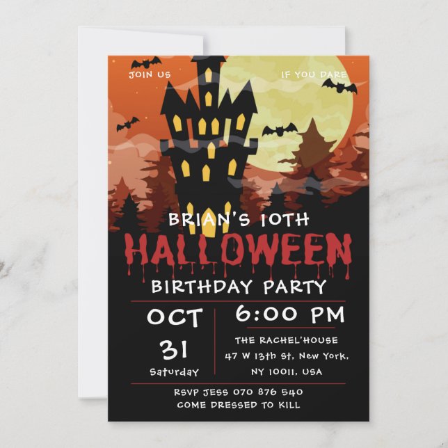  Spooktacular Halloween Birthday Party Invitation (Front)
