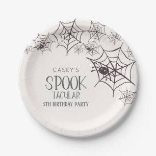 Spooktacular Halloween Birthday Party Spider Webs Paper Plate