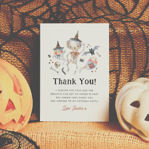 Spooktacular Halloween Birthday Party Thank You Card