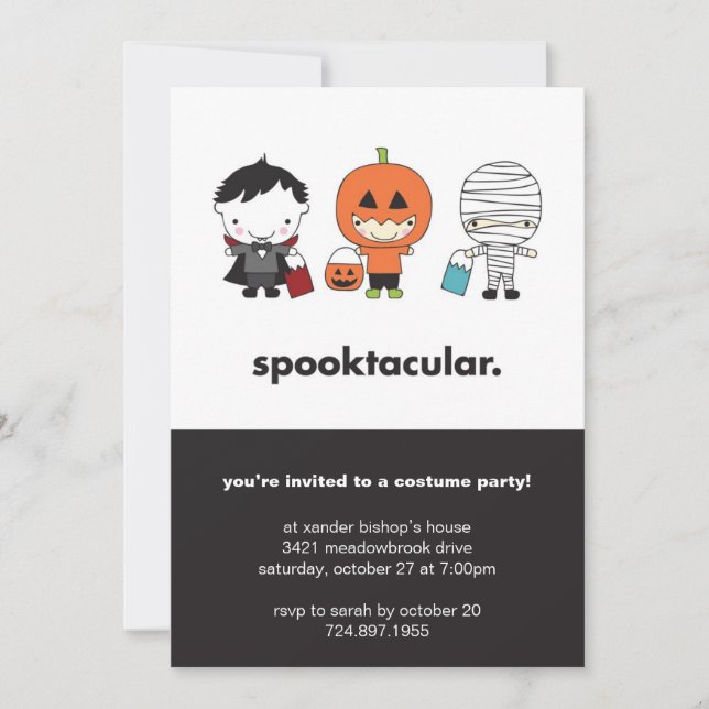 Spooktacular Halloween Costume Party Invitation (Front)