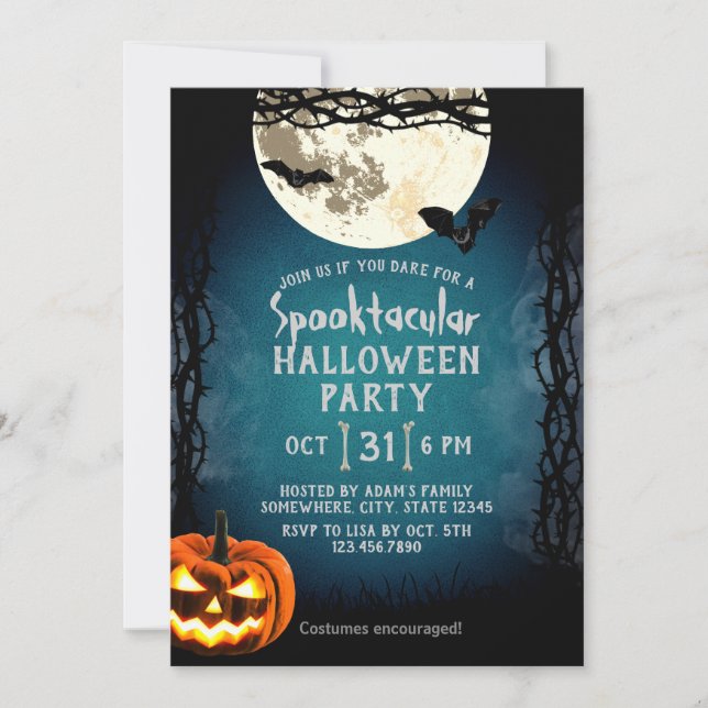 Spooktacular Halloween Costume Party Invitation (Front)