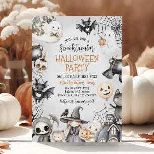 Spooktacular Halloween Cute Ghost Party Invitation