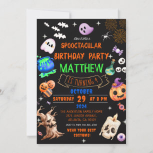 Spooktacular Halloween Kids Birthday Party Invitation