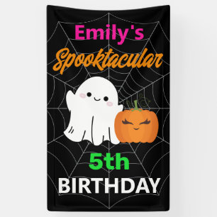 Spooktacular Halloween Kids Cute Birthday Banner