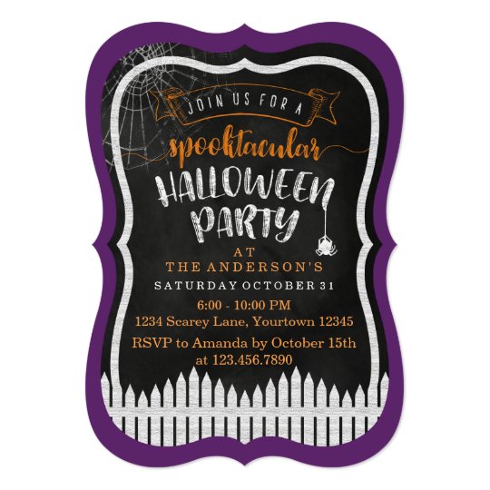 Spooktacular Halloween Modern Party Invitations