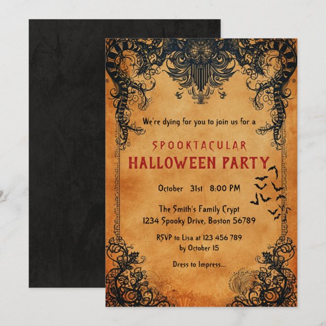 Spooktacular Halloween Party In Invitation (Front/Back)