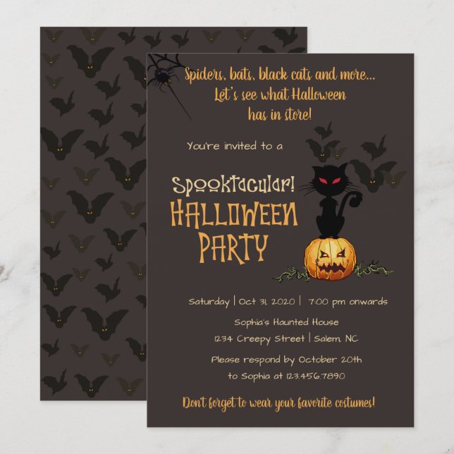 Spooktacular Halloween Party Invitation (Front/Back)