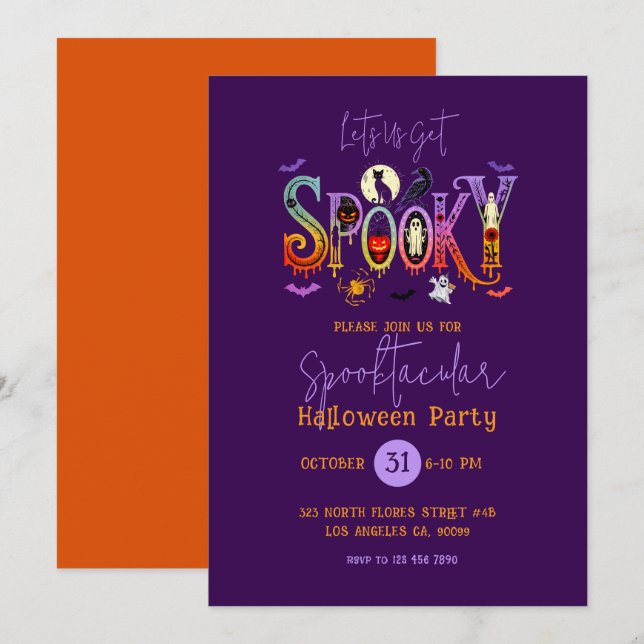 Spooktacular Halloween Party Invitation (Front/Back)