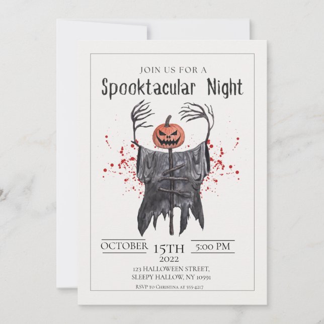 Spooktacular Halloween Party Invitation (Front)