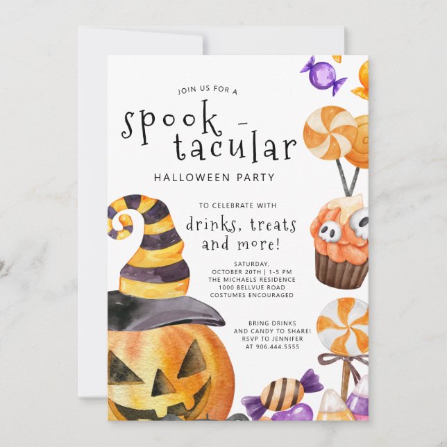 Spooktacular Halloween Party  Invitation (Front)