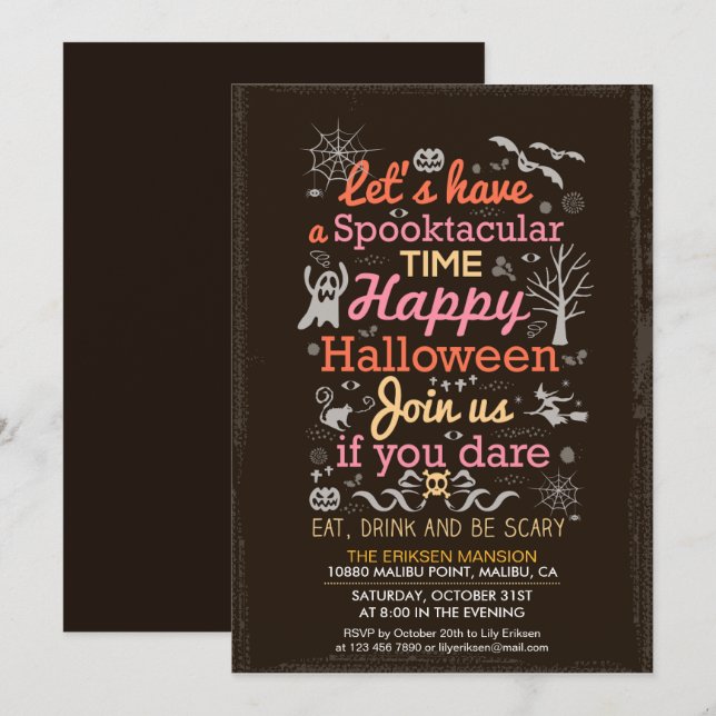 Spooktacular Halloween Party Invitation (Front/Back)