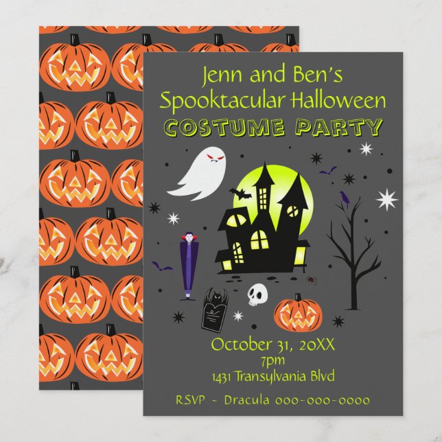 Spooktacular Halloween Party Invitation (Front/Back)
