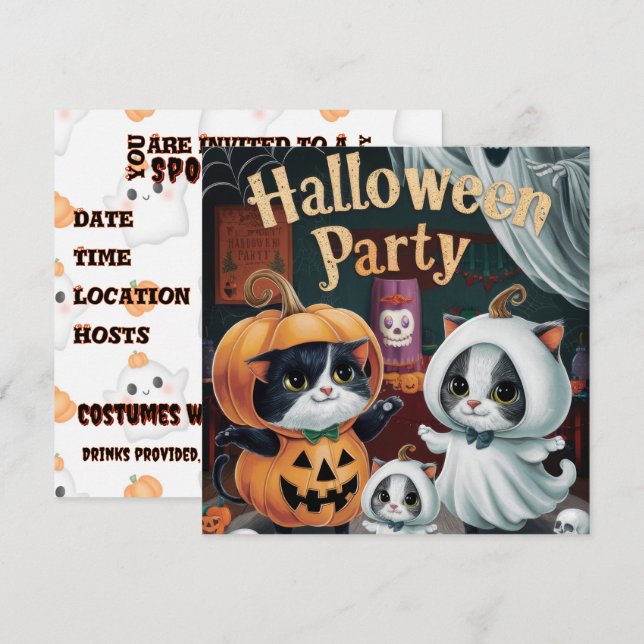 Spooktacular Halloween Party Invitation (Front/Back)
