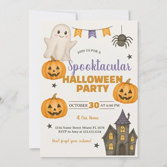 Spooktacular Halloween Party Invitation (Front)