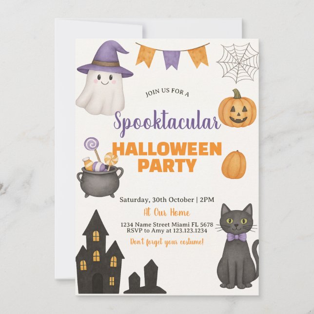 Spooktacular Halloween Party Invitation (Front)