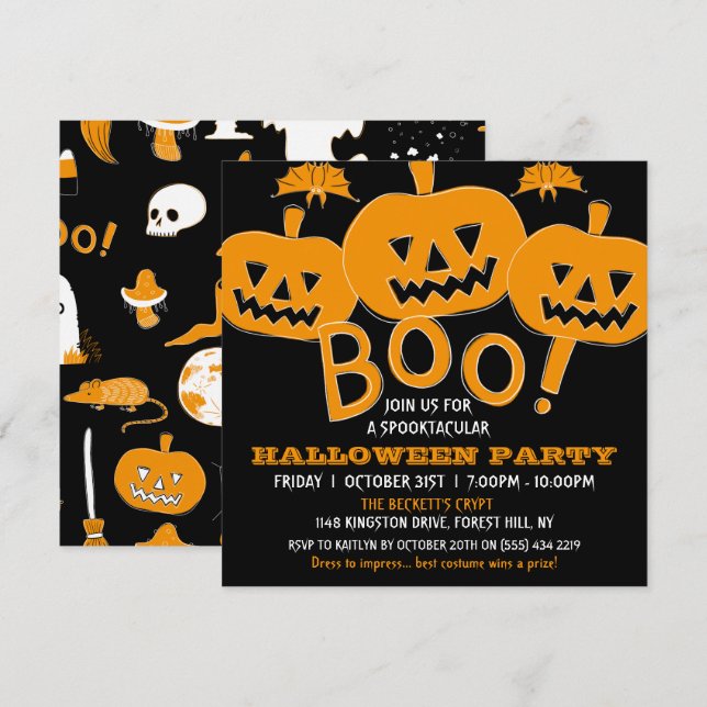 Spooktacular Halloween Party Invitation (Front/Back)