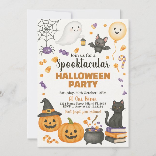 Spooktacular Halloween Party Invitation (Front)