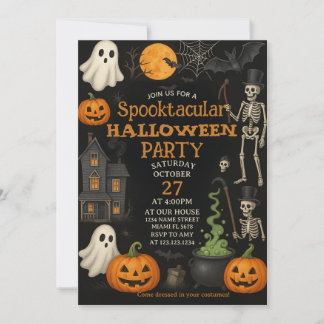 Spooktacular Halloween Party Invitation Card