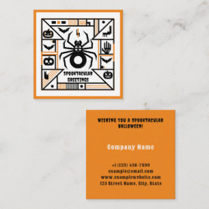 spooktacular halloween square business card