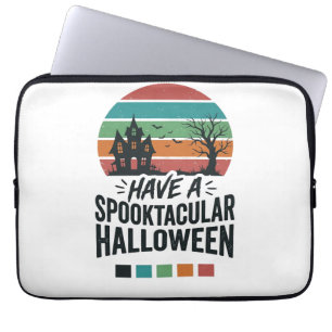 Spooktacular Halloween Vintage Engraving Shirt Des Laptop Sleeve