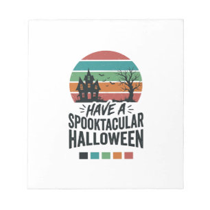 Spooktacular Halloween Vintage Engraving Shirt Des Notepad