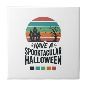 Spooktacular Halloween Vintage Engraving Shirt Des Tile