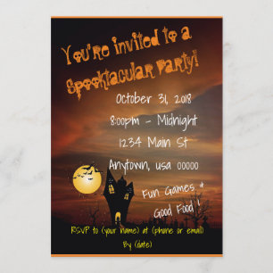 Spooktacular Haunted House Halloween Party Invitation