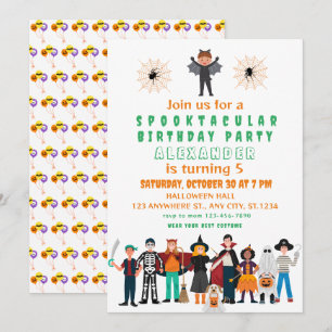 Spooktacular Kids Birthday Halloween Party Invitation