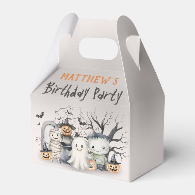 Spooktacular Kids Halloween Birthday Favor Box (Front Side)