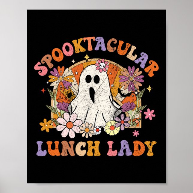 Spooktacular Lunch Lady Happy Halloween Spooky Mat Poster (Front)