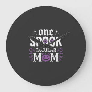 Spooktacular Mom Halloween Design_1 Large Clock