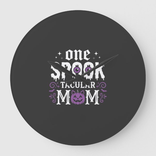 Spooktacular Mom Halloween Design_1 Large Clock (Front)