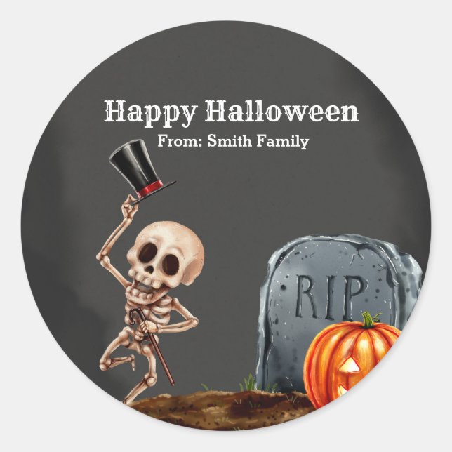 Spooktacular night classic round sticker (Front)