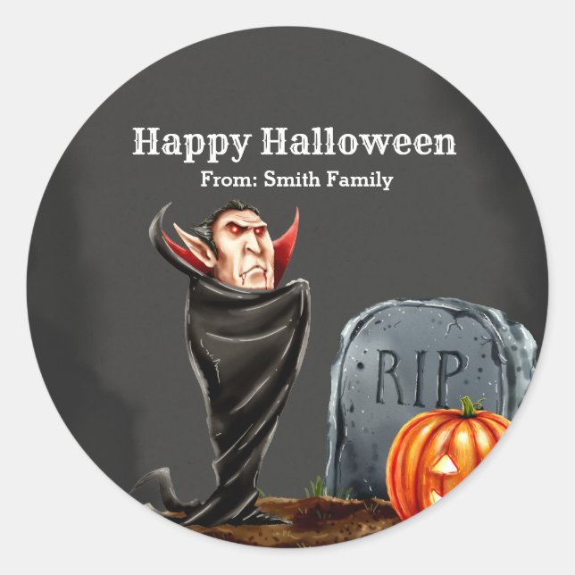 Spooktacular night classic round sticker (Front)