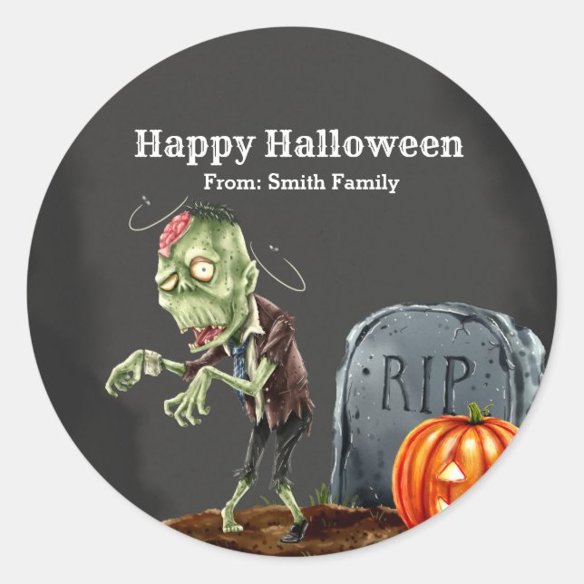Spooktacular night classic round sticker (Front)