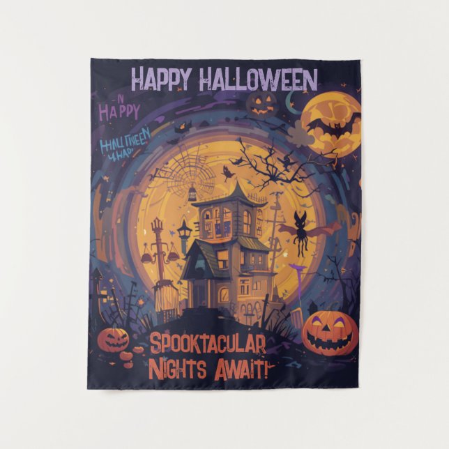 Spooktacular Nights Await! Tapestry (Front)