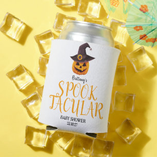Spooktacular Orange Cute Pumpkin Baby Shower Can Cooler