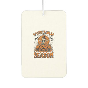 Spooktacular Season Vintage Halloween Skull Pumpki Air Freshener