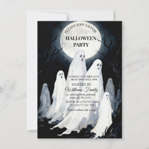 Spooktacular Spooky Ghost Halloween Party Invitation
