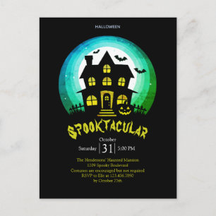 Spooktacular Spooky House Halloween Party Postcard