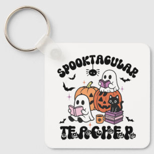 Spooktacular Teacher Cute Ghosts Halloween Keychain