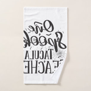Spooktacular Teacher - Funny Teacher Halloween Hand Towel