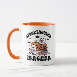 Spooktacular Teacher Halloween– Cute Ghosts & Book Mug