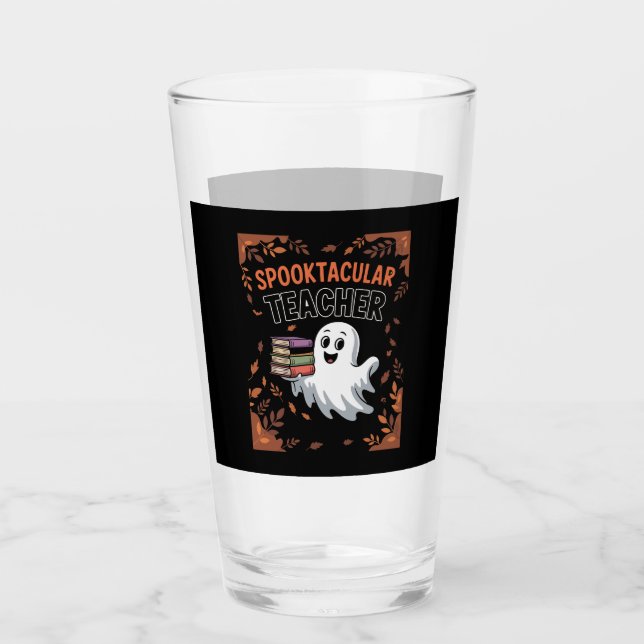 Spooktacular Teacher Halloween T-shirt Glass (Front)