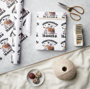 Spooktacular Teacher Halloween Wrapping Paper